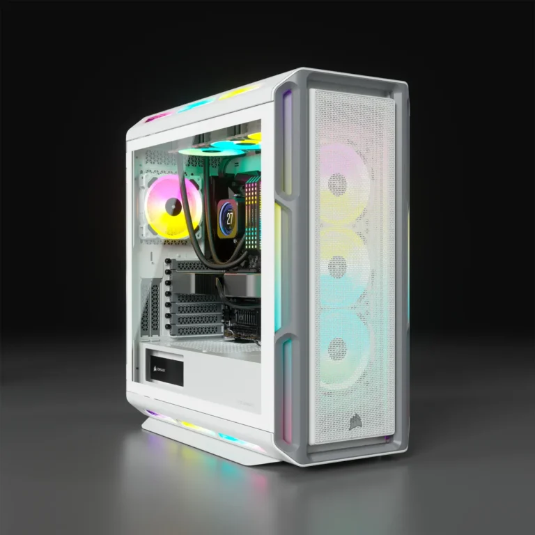 5000T RGB White Tempered Glass Mid-Tower