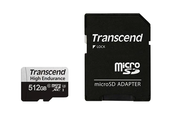TRANSCEND 350V 512GB HIGH ENDURANCE MICRO SD UHS-I U3 CLASS10 - READ 100 MB/S - WRITE 60MB/S - WITH SD ADPTOR