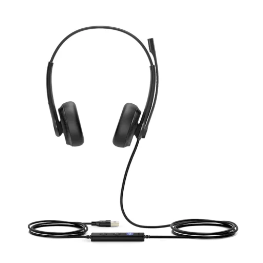 Yealink UH34 Dual Earpiece USB Headset With Leatherette Ear Cushions Teams edition