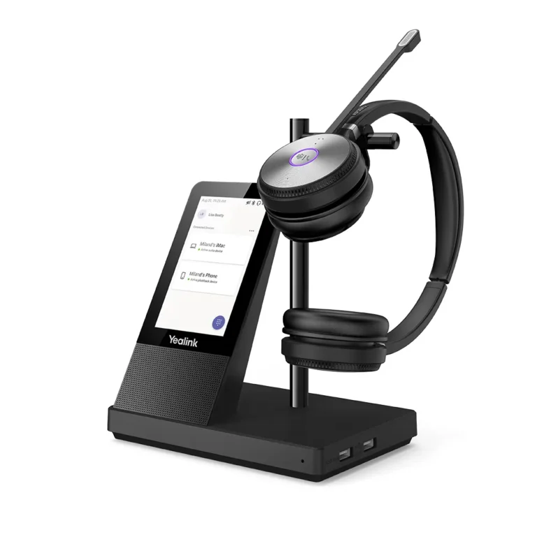 Yealink WH66-Dual DECT Wireless On Ear Stereo Headset With Touch Screen Base Station