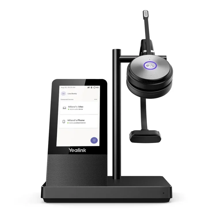 Yealink WH66-Mono DECT Wireless On Ear Mono Headset With Touch Screen Base Station