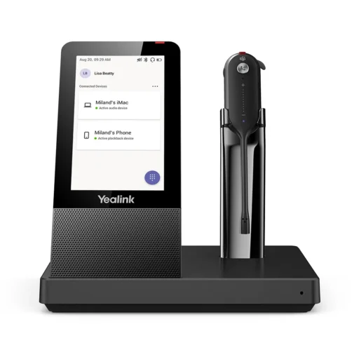 Yealink WH67 DECT Wireless Convertible Headset With Touch Screen Base Station