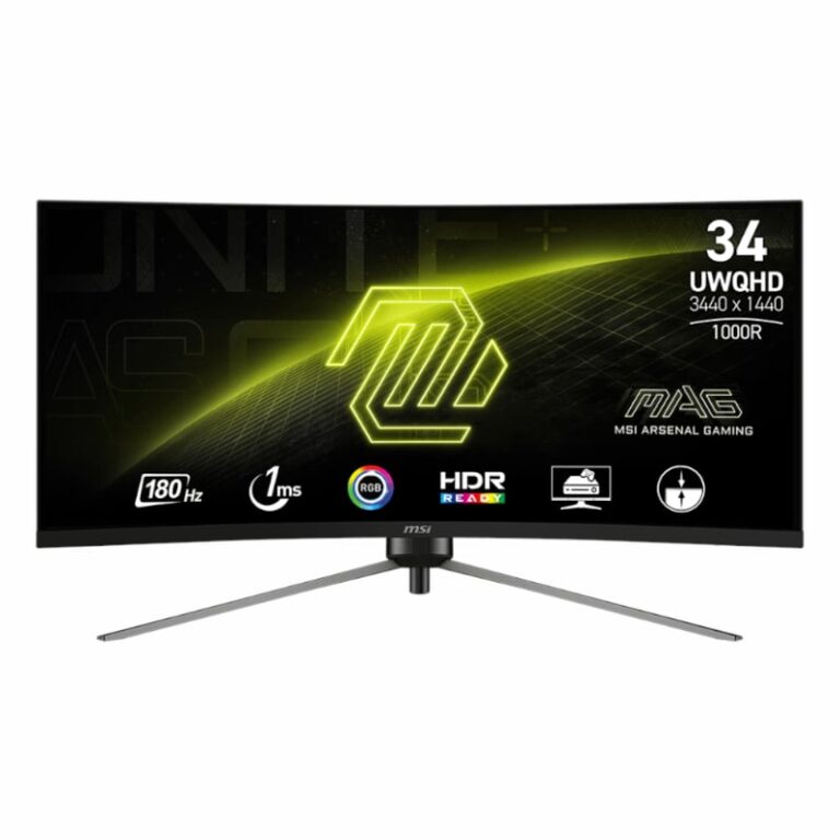 MSI MAG345CQR 34 Curved Gaming Monitor 3440x1440 (UWQHD) VA 1ms 180Hz