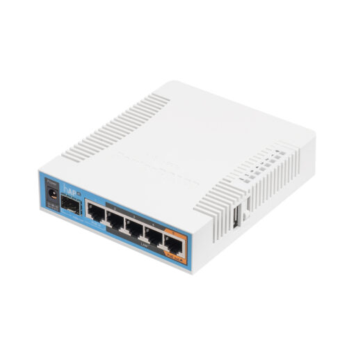 MikroTik hAP AC Desktop Access Point, 5x GB LAN, built-in 2.4GHz 802.11b/g/n three chain wireless with integrated antennas, built-in 5GHz 802.11AC three chain wireless with integrated antenna, SFP cage, USB, desktop case, PSU