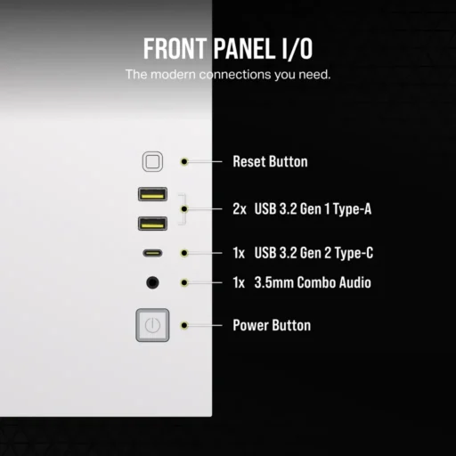2500D Airflow White Mid-Tower Dual Chamber PC Case