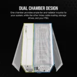 2500D Airflow White Mid-Tower Dual Chamber PC Case