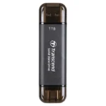 TRANSCEND 1 TB ESD310C USB3.2 TYPE A & C (USB 10Gbps) OTG COMPACT PORTABLE SSD - Read 1050MB/s Write 950 MB/s - Black
