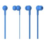 STEREO EARPHONE + MIC BLUE 1.2M