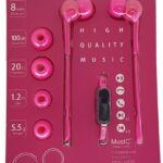 STEREO EARPHONE + MIC HOT PINK 1.2M
