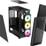480T RGB Airflow Black Tempered Glass Mid-Tower; 2x 2.5'' Drive Bays; Up to 360mm; 1x 120mm fan incl
