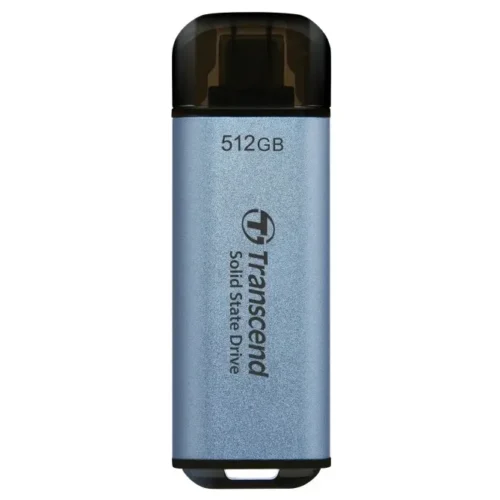 TRANSCEND 512 GB ESD300C USB3.2 TYPE C (USB 10Gbps) OTG COMPACT PORTABLE SSD - Read 1050MB/s Write 950 MB/s -Baby Blue