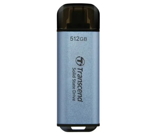 TRANSCEND 512 GB ESD300C USB3.2 TYPE C (USB 10Gbps) OTG COMPACT PORTABLE SSD - Read 1050MB/s Write 950 MB/s -Baby Blue