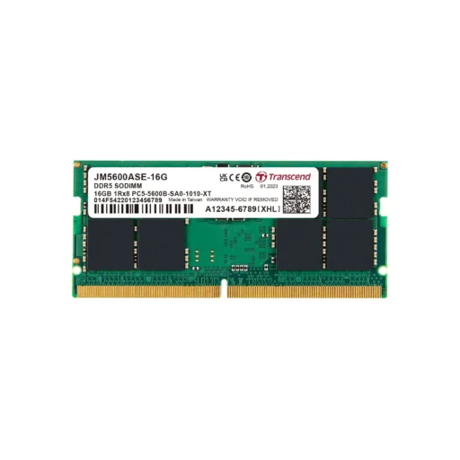 TRANSCEND JET MEMORY 16GB DDR5-5600 NOTEBOOK SO-DIMM 1RX8 CL46 (2Gx8)x8