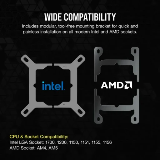 Corsair iCUE LINK H170i RGB Liquid CPU Cooler - QX140 RGB Fans - 420mm Radiator - Fits Intel? LGA 1700; AMD? AM5 - Hub Included
