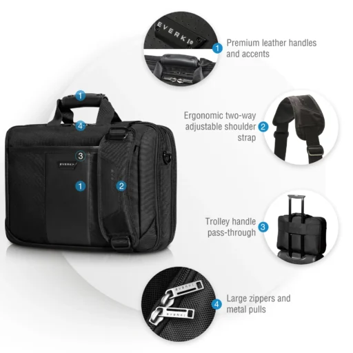 EVERKI EKB427BK17 VERSA 17.3'' LAPTOP BRIEFCASE BAG