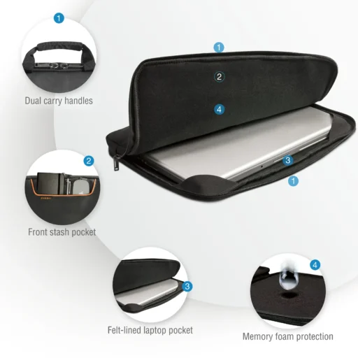 EVERKI EKF808S15B 808-15 15.6? LAPTOP SLEEVE WITH MEMORY FOAM