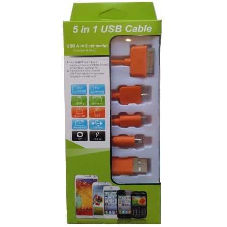 USB MOBILE DATA CABLE 5 IN 1 BLUE