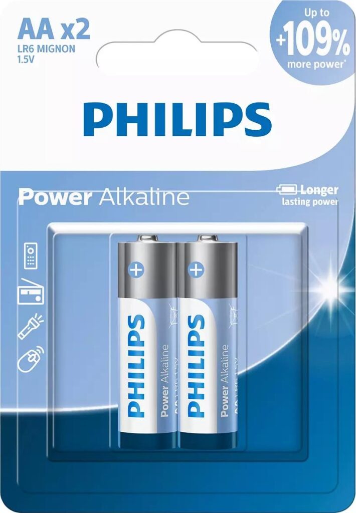 POWER ALKALINE BATTERY AA 2 PACK
