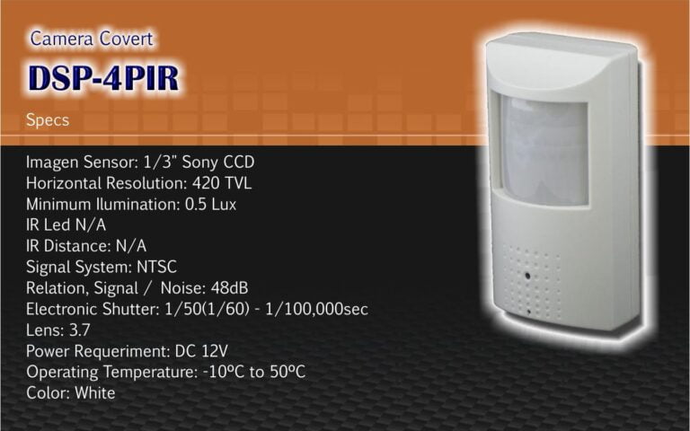 1/3 SONY 420TVL PIR COVERT 3.7MM LENS