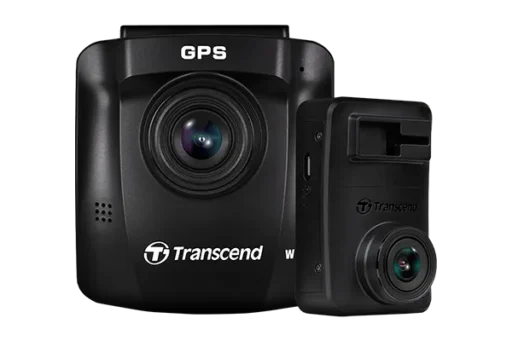 Transcend DP620 Front & Rear dual Dashcam with 2 x 64GB high endurance MicroSD Cards