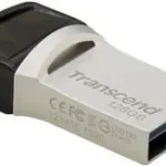 TRANSCEND 128GB JETFLASH 890 USB-C & USB 3.1 OTG FLASH DRIVE - SILVER