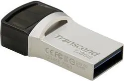 TRANSCEND 128GB JETFLASH 890 USB-C & USB 3.1 OTG FLASH DRIVE - SILVER