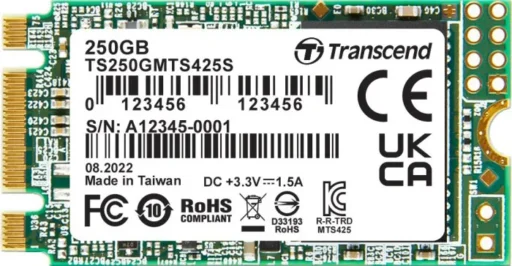 TRANSCEND 250GB MTS425S M.2 SATA 3 2242 SSD - CACHELESS TLC