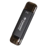TRANSCEND 2 TB ESD310C USB3.2 TYPE A & C (USB 10Gbps) OTG COMPACT PORTABLE SSD - Read 1050MB/s Write 950 MB/s - Black