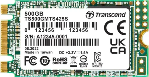 TRANSCEND 500GB MTS425S M.2 SATA 3 2242 SSD - CACHELESS TLC