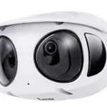 Outdoor Vandal Dome; 8MP 180ø (4736x 1648); (2x4M sensors);30fps; H.265; 2.8mm each lens; D/N; IR 20m; Deep Search