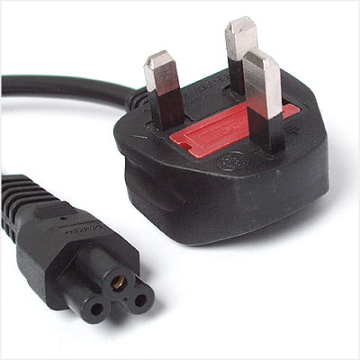 zclover.jpg X3 BLACK power cable for a Notebook (UK Plug)