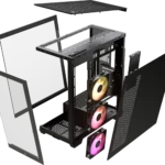 3500X RGB Mid-Tower Black PC Case; 2x 3.5'' | 2x 2.5'' Drive Bays; Up to 360mm Radiator compatible; 3x 120mm fan incl