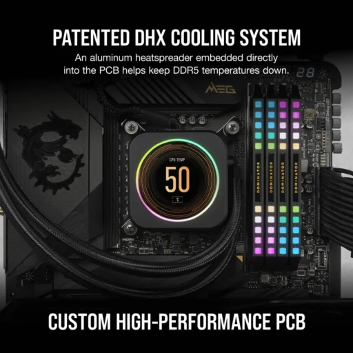Corsair DOMINATOR RGB DDR5 32GB (2 x 16GB) DDR5 7200 CL34-44-44-96 1.45V Intel XMP - BLACK