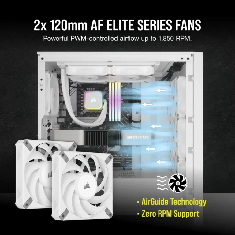 Corsair iCUE H100i ELITE RGB 240mm Liquid CPU Cooler - White AMD: AM5