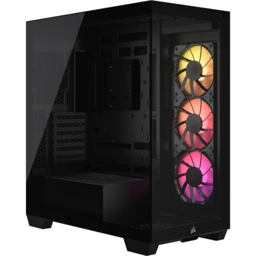 3500X RGB Mid-Tower Black PC Case; 2x 3.5'' | 2x 2.5'' Drive Bays; Up to 360mm Radiator compatible; 3x 120mm fan incl