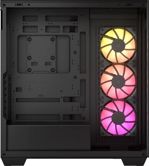 3500X RGB Mid-Tower Black PC Case; 2x 3.5'' | 2x 2.5'' Drive Bays; Up to 360mm Radiator compatible; 3x 120mm fan incl