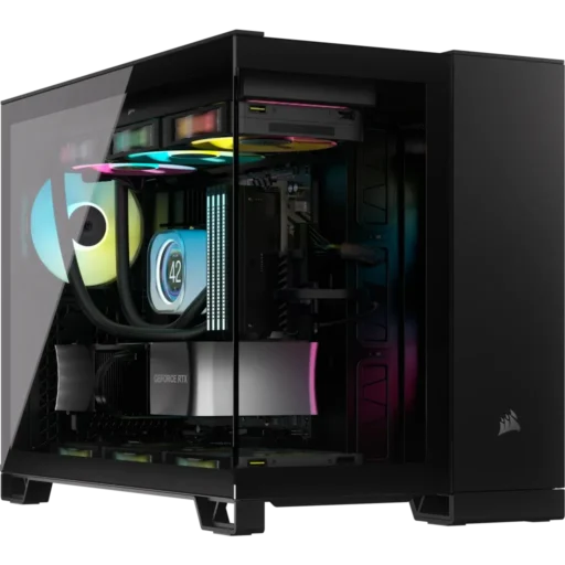 2500X RGB Micro ATX Black Dual Chamber PC Case