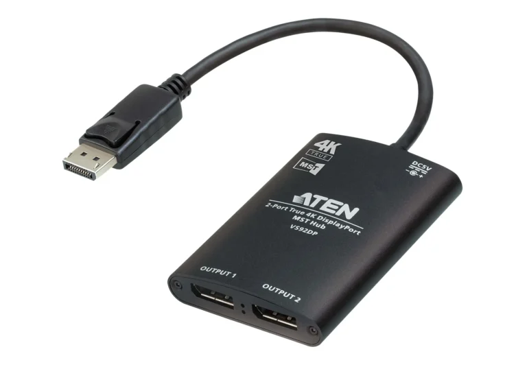 ATEN 2-Port True 4K DisplayPort Single Stream Transport (SST) or Multi-Stream Transport (MST) Mode