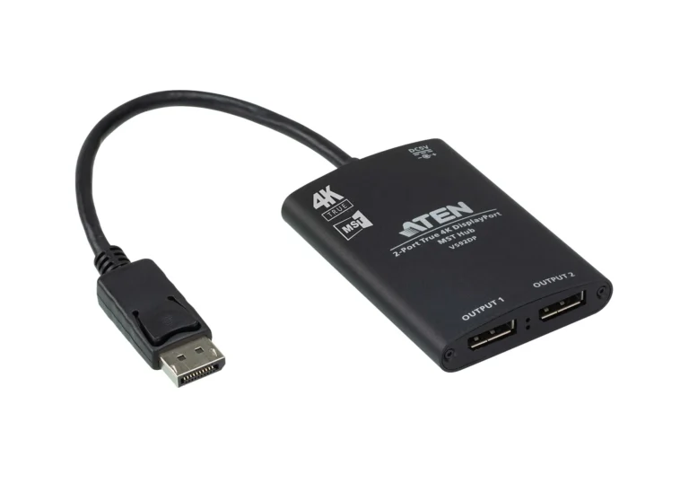 ATEN 2-Port True 4K DisplayPort Single Stream Transport (SST) or Multi-Stream Transport (MST) Mode