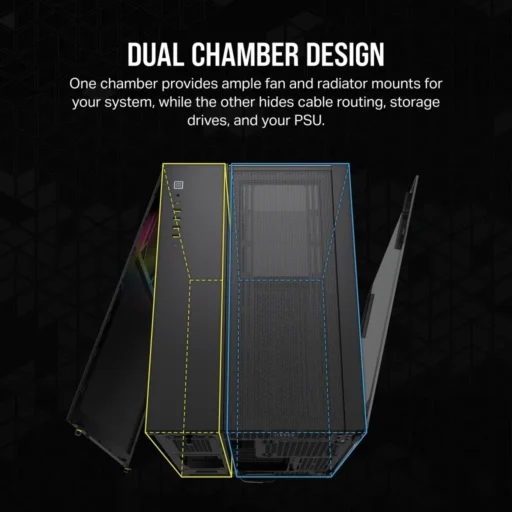 6500X RGB Mid-Tower Black Dual Chamber PC Case