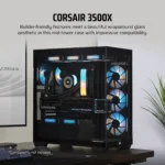3500X Tempered Glass Black Mid-Tower PC Case; 2x 3.5'' | 2x 2.5'' Drive Bays; Up to 360mm Radiator compatible