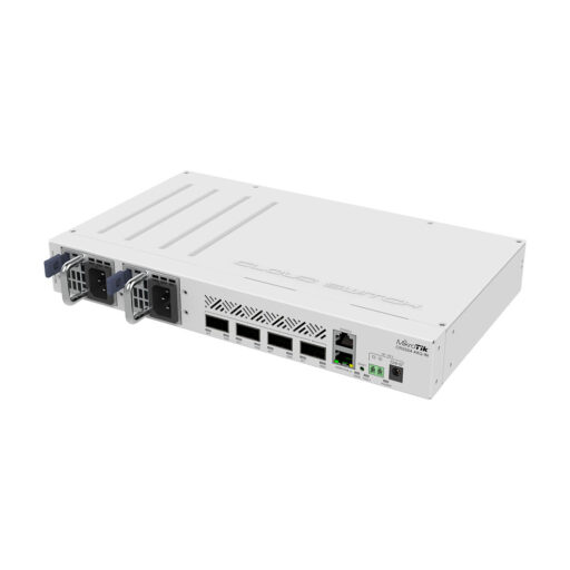 MikroTik Cloud Router Switch CRS504-4XQ-IN, 16x 25G Ports, 4x 100G QSFP28 Ports, 1x 100MB Ethernet Port for Management, Desktop Case, Dual Hot-Swap PSU