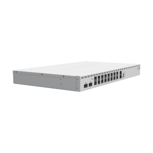 MikroTik Cloud Router Switch CRS518-16XS-2XQ-RM, 2x 100G QSFP28 Ports, 16x 25G SFP28 Ports, 1x 100M Ethernet Port for Management, USB Type A, 1U RACkmount Enclosure, Dual Hot-Swap PSU, 4x Hot-Swap Fans