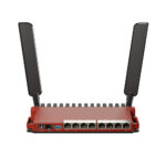MikroTik L009UiGS-2HaxD, 8x GB LAN, 1x 2.5 GB SFP port, 2.4 GHz 802.11b/g/n/ax dual-chain wireless, 4dBi 2.4GHz external antennas, USB, desktop case, PSU