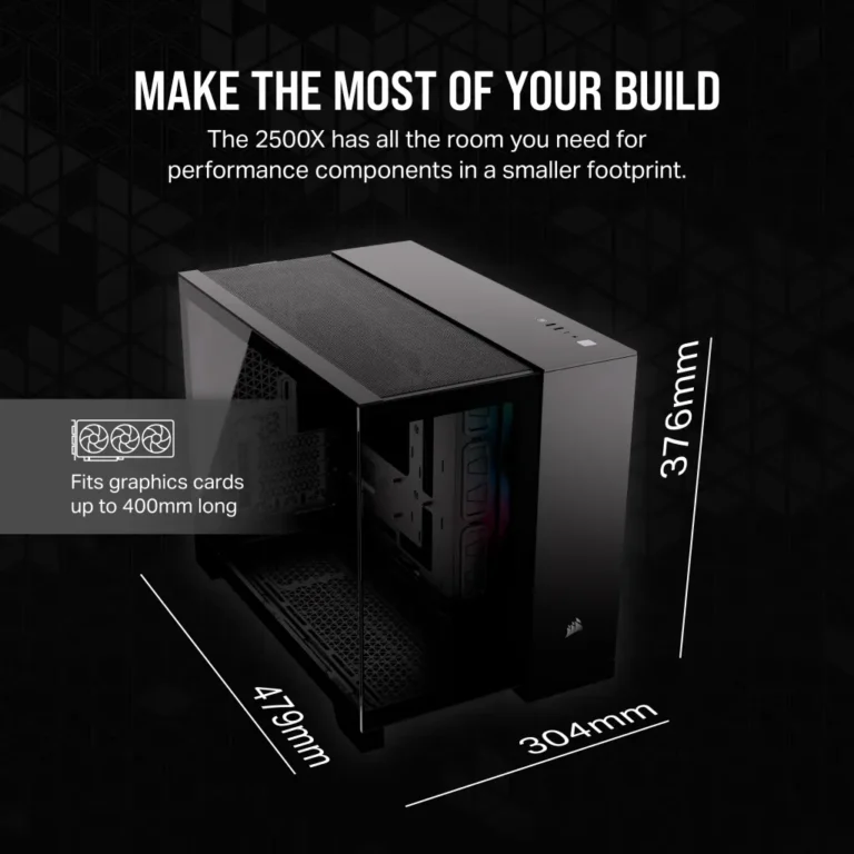 2500X RGB Micro ATX Black Dual Chamber PC Case