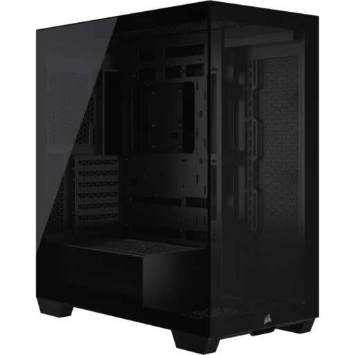 3500X Tempered Glass Black Mid-Tower PC Case; 2x 3.5'' | 2x 2.5'' Drive Bays; Up to 360mm Radiator compatible