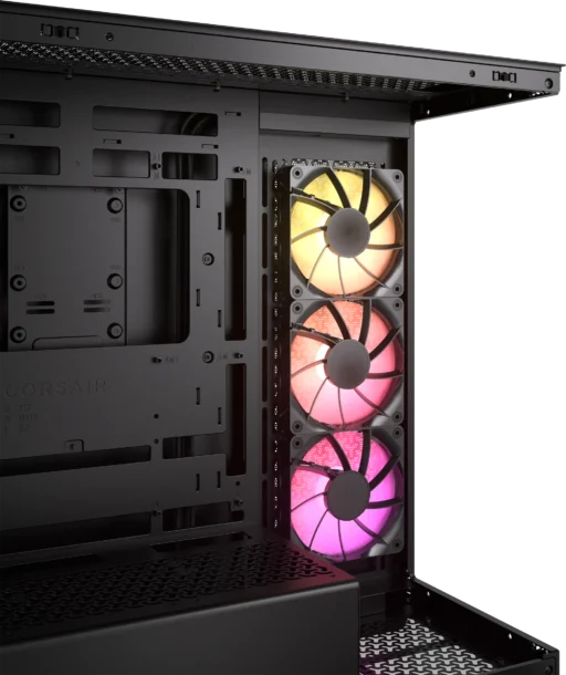 3500X RGB Mid-Tower Black PC Case; 2x 3.5'' | 2x 2.5'' Drive Bays; Up to 360mm Radiator compatible; 3x 120mm fan incl