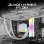 Corsair iCUE H100i ELITE RGB 240mm Liquid CPU Cooler - White AMD: AM5