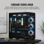 3500X RGB Mid-Tower Black PC Case; 2x 3.5'' | 2x 2.5'' Drive Bays; Up to 360mm Radiator compatible; 3x 120mm fan incl