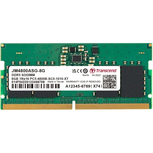 TRANSCEND JET MEMORY 8GB DDR5-5600 SO-DIMM 2RX8 CL46 (1Gx16)x4